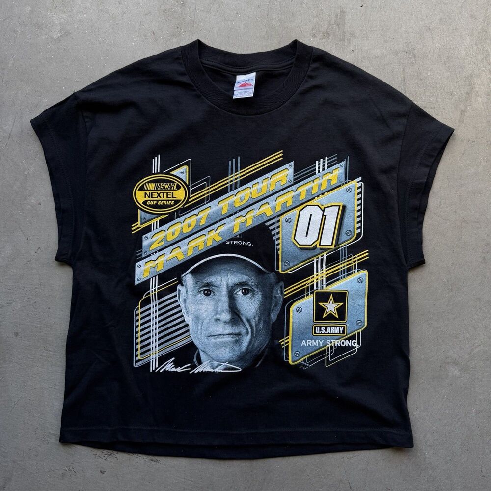 Vintage Y2K Mark Martin #01 NASCAR Womens L Shirt Top US Army 2007 Tour